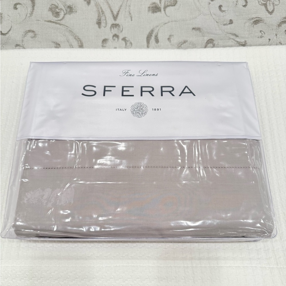 SFERRA LEONARDO PERCALE 4-PIECE QUEEN SHEET SET GREY MADE IN ITALY